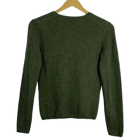 Only Mine Womens Cashmere Sweater Size S Dark Green Pullover 2 Ply Quiet Luxury - Picture 2 of 4